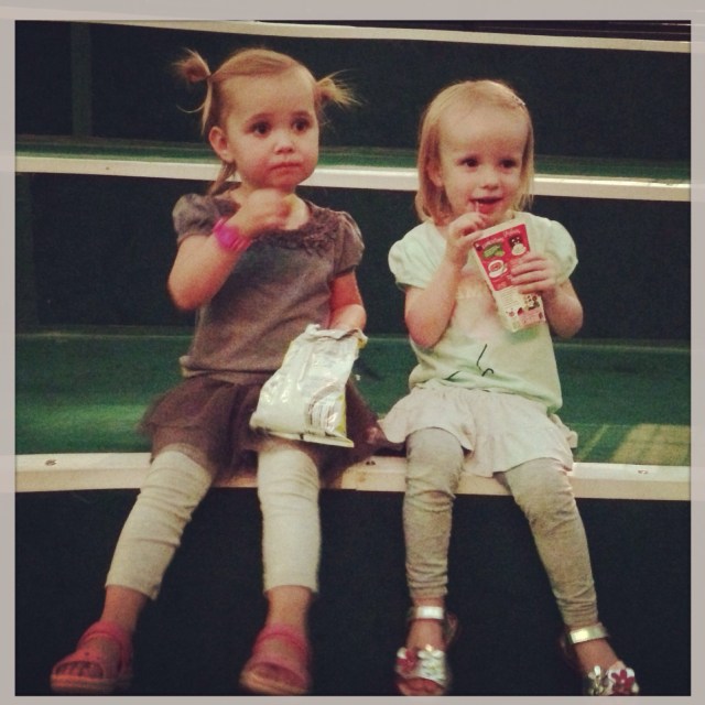 Clemmie and her best friend having some snacks before the show starts