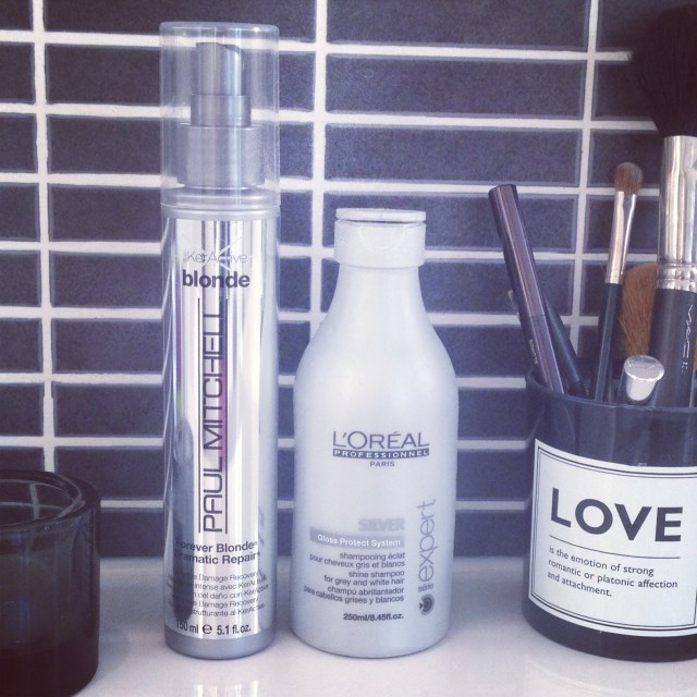 {Two of my favourite hair products for keeping those highlights gleaming: Paul Mitchell 'Blonde' 