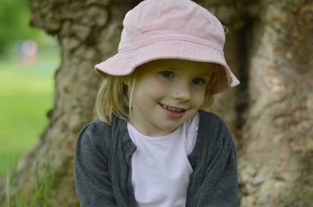 Clemmie in pink hat